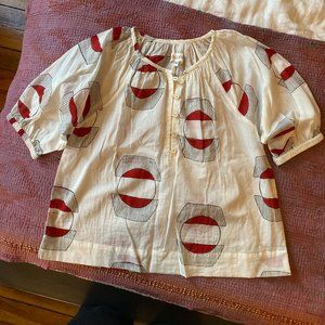 Lantern Cotton Blouse - Sustainably Crafted and Printed XS